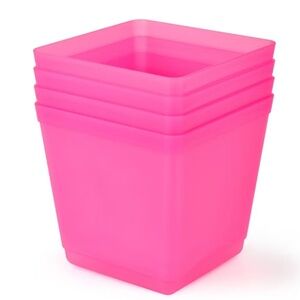 4pk NEW Pink Cube Utility Storage Bins 88oz. 6”x6”